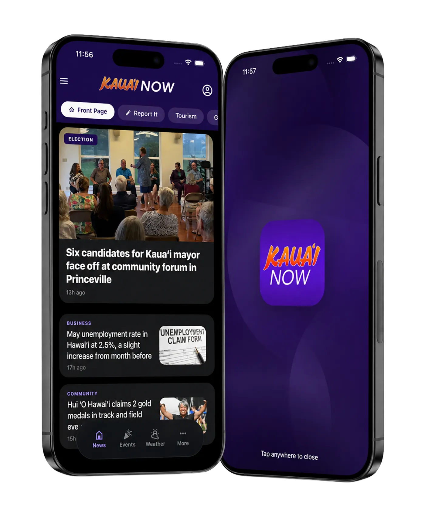 Kaua‘i Now app on iPhone
